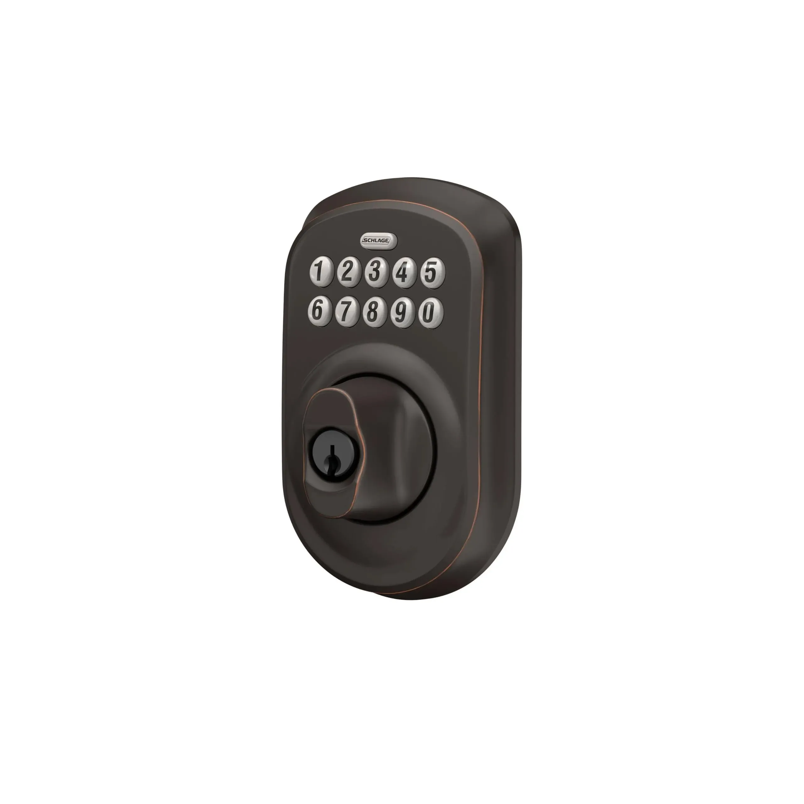 Schlage BE365 PLY 716 Plymouth Keypad Deadbolt, Aged Bronze