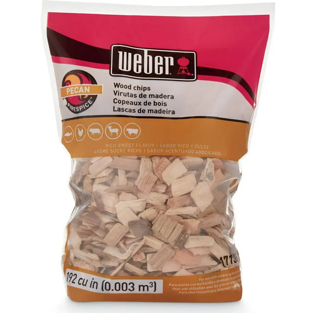 Weber Pecan Wood Chips, 192 Cu. In. bag