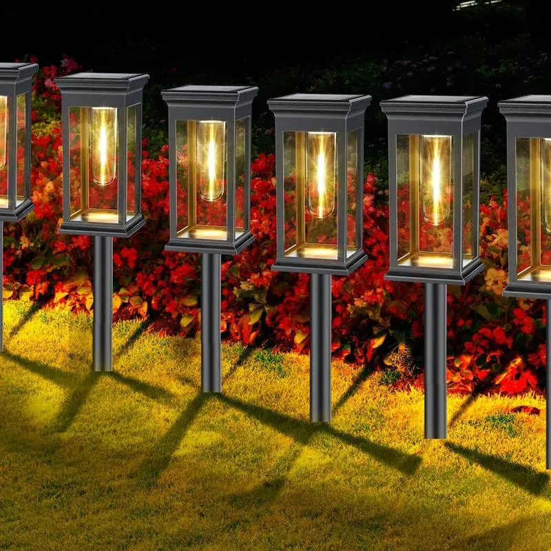 SOLARBABY Solar Pathway Lights Outdoor, Upgraded 4 Pack Outdoor Solar Lights, Auto On/Off Solar Garden Lights,Solar Lights Outdoor Waterproof for Yard Path Walkway Lighting