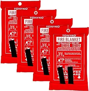 Tonyko Emergency Surival Fire Blanket Designed for Kitchen,Fireplace,Grill,Car,C