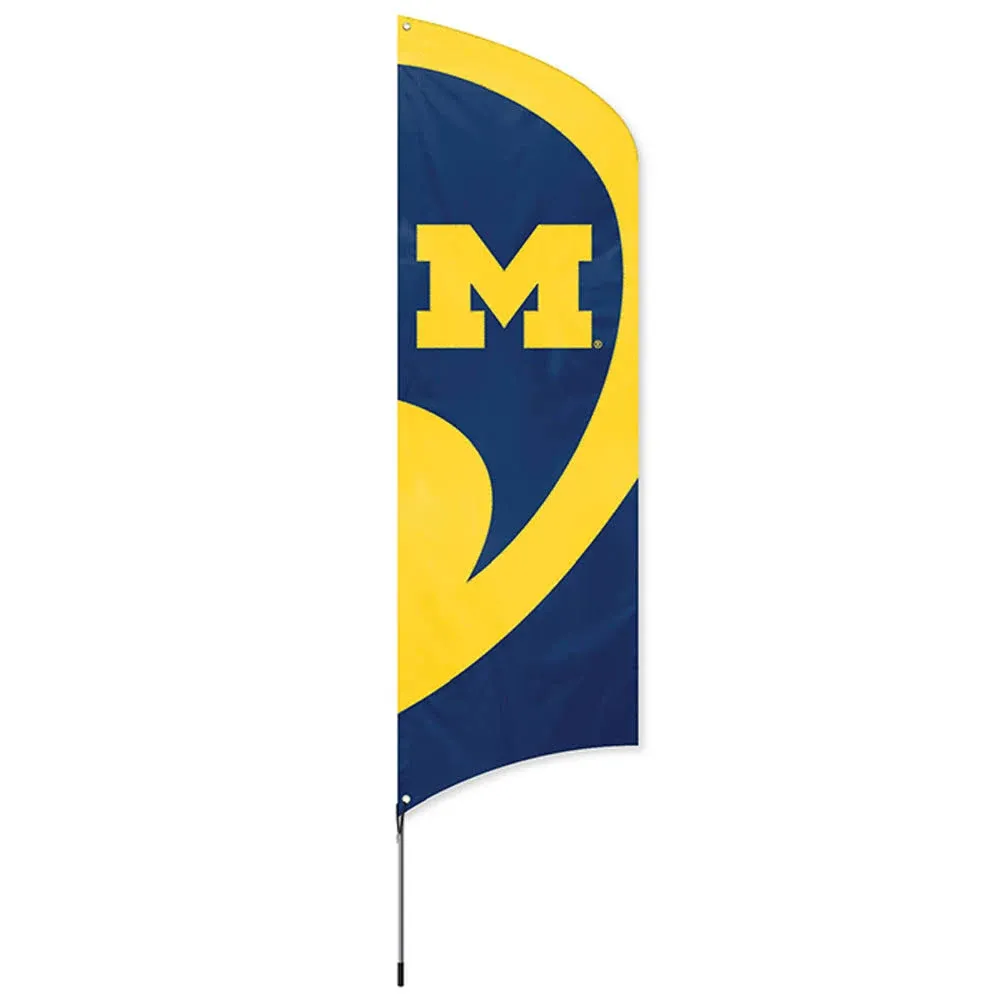 Party Animal Michigan Wolverines Tall Team Flag with Pole