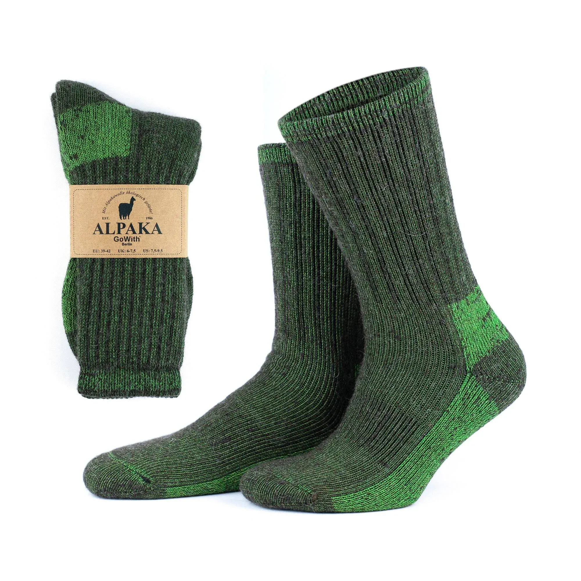 GoWith Unisex Alpaca Wool Warm Terry-Lined Hiking Boot Socks | 1 Pair | Model ...