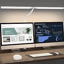 Pzloz LED Desk Lamp for Office Home - Eye Caring Architect Lamp with Clamp