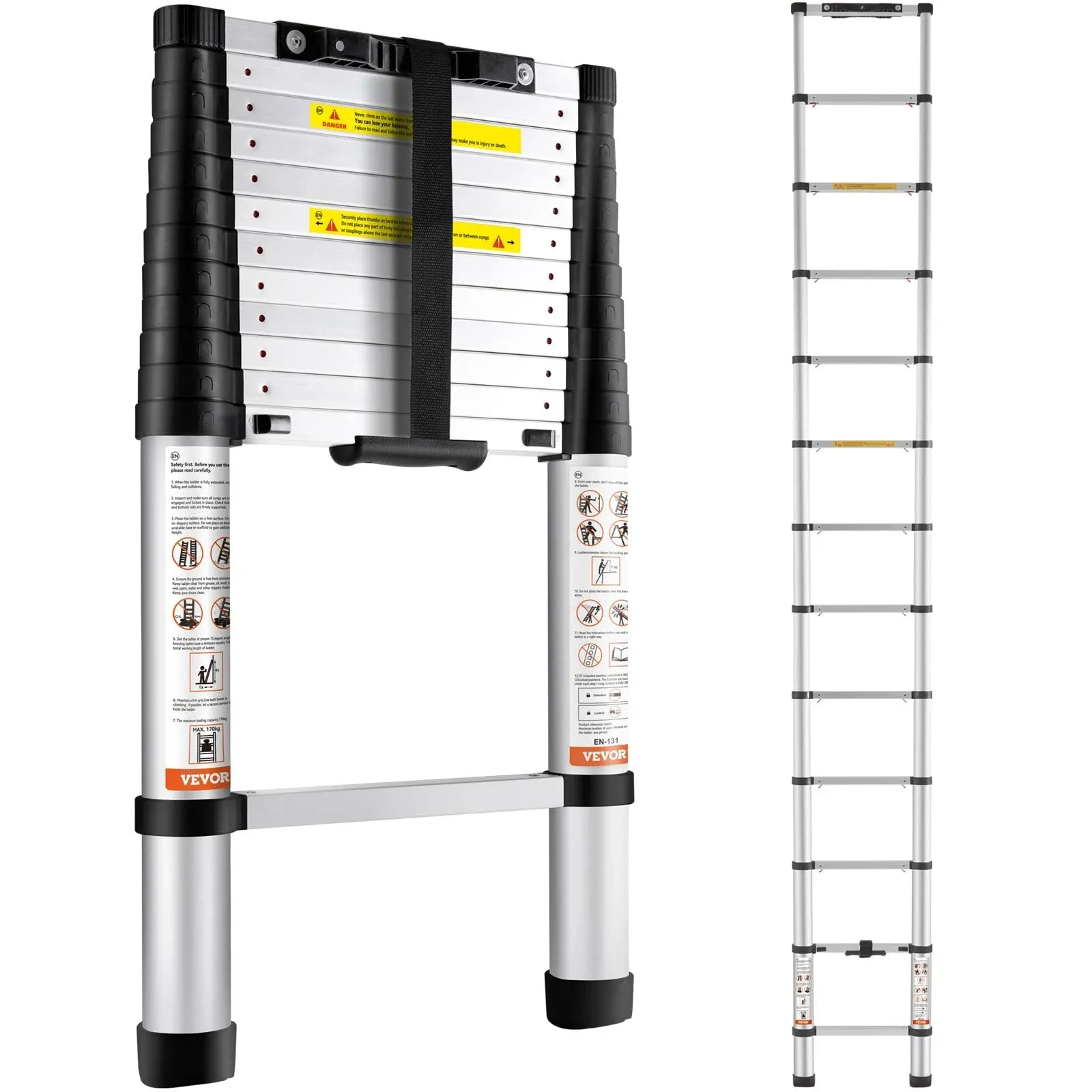 VEVOR Aluminum Extension Step Telescoping Ladder