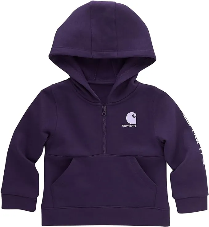 Carhartt Girls' Long-Sleeve Half-Zip Hooded Sweatshirt