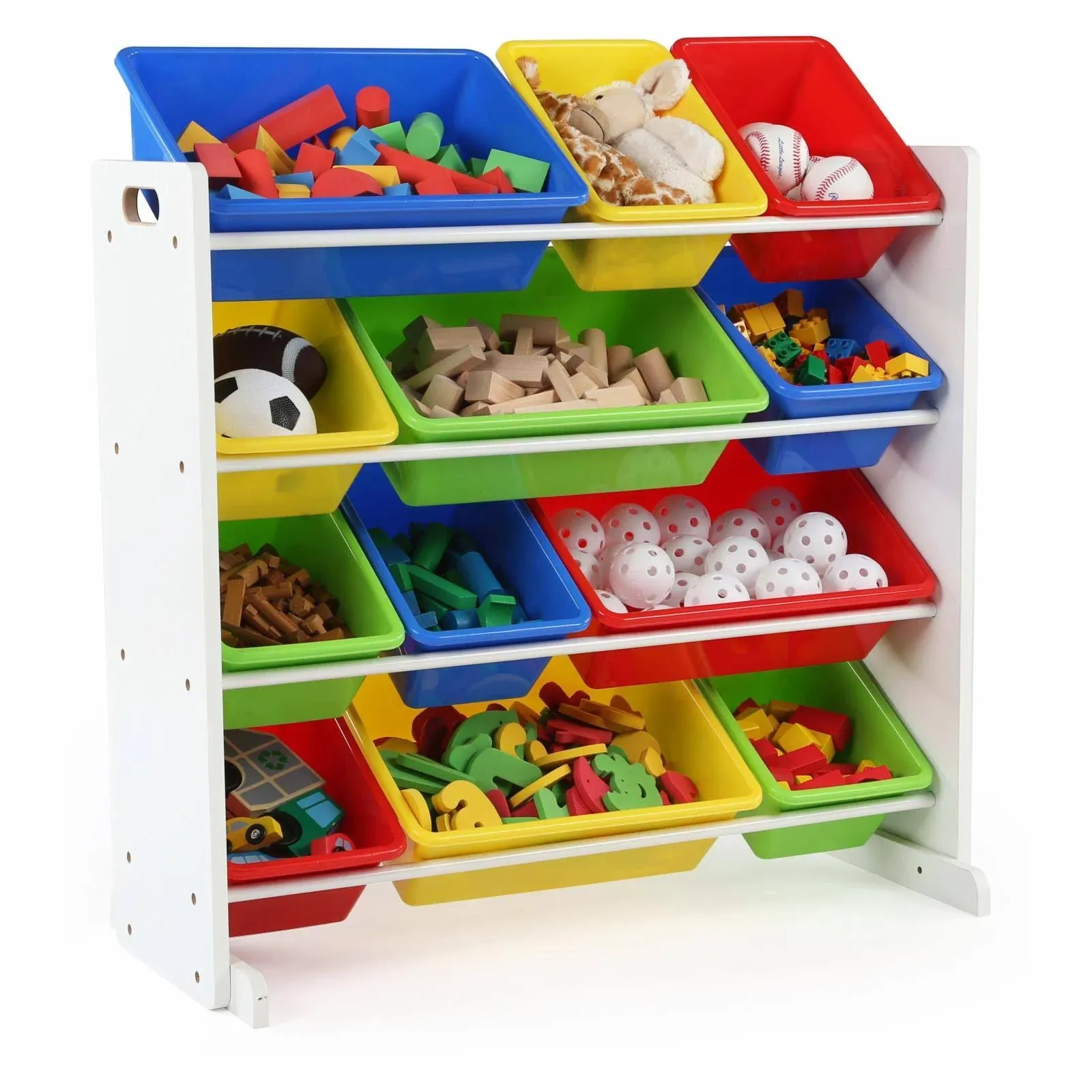 Humble Crew, White/Primary Kids' Toy Storage Organizer with 12 Plastic BinsHumble Crew, White/Primary Kids' Toy Storage Organizer…