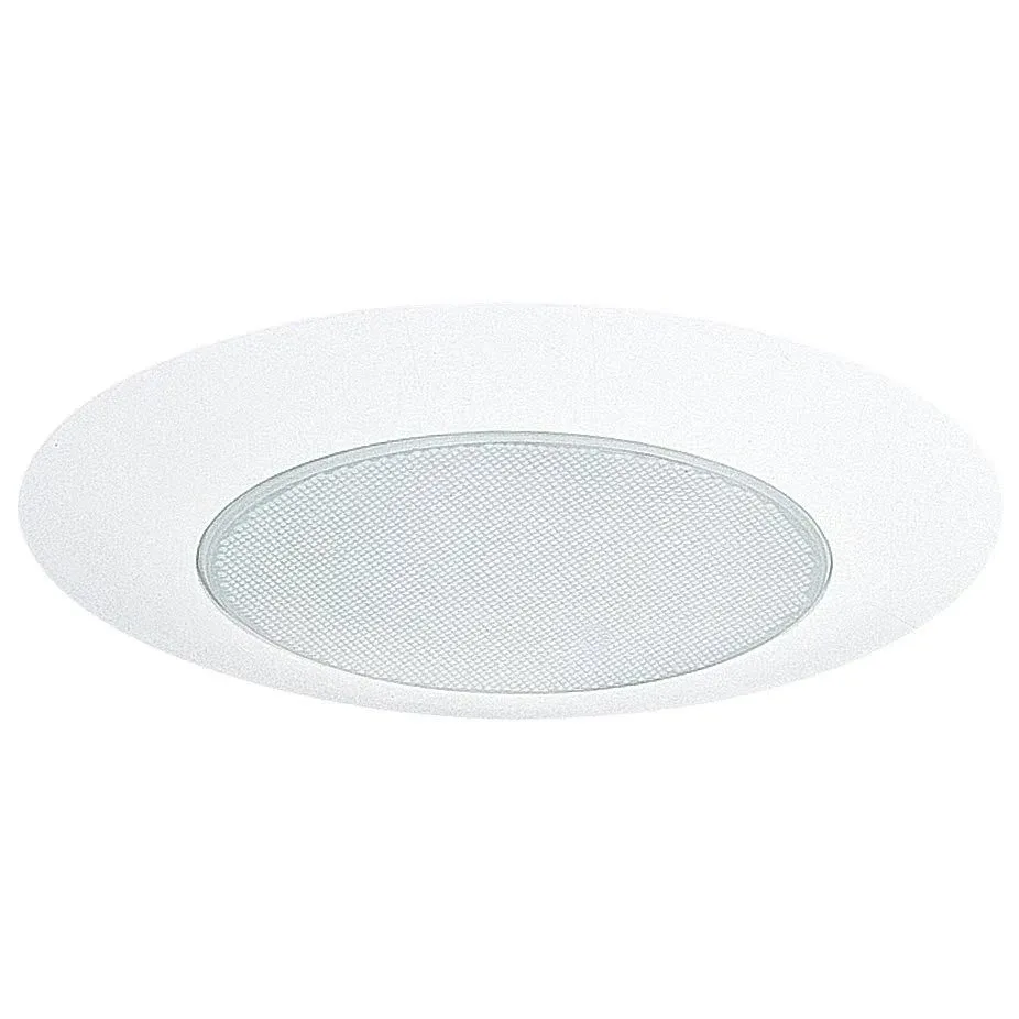 NICOR 6 Inch White Recessed Shower Trim With Lexan Albalite Lens (17567)