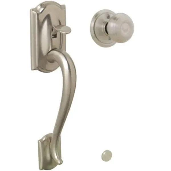 Schlage FE285 CAM GEO Camelot Front Entry Handleset with Georgian Knob