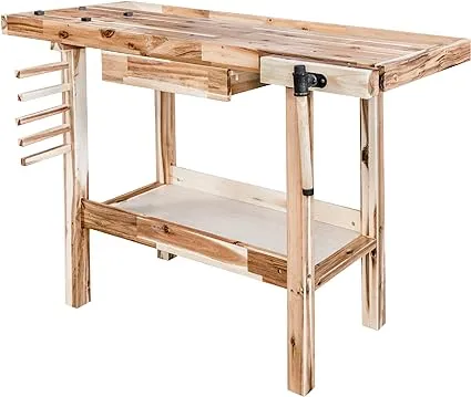 Olympia Tools 48-Inch Wood Workbench 330 lbs Weight Capacity Wooden Workbench for Garage, Workshop and Home