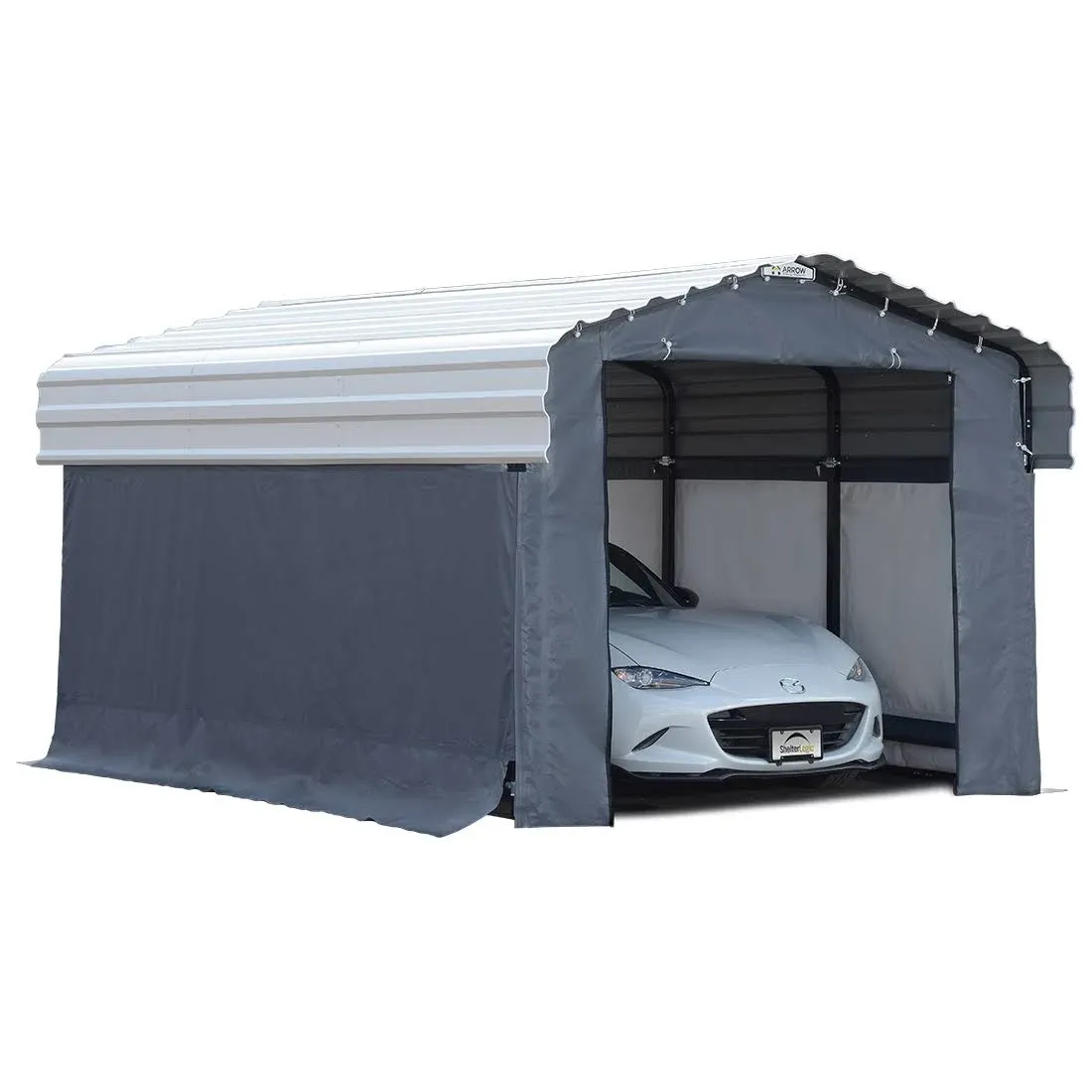 ARROW, Fabric Enclosure Kit for 12 x 20-ft Arrow Carports (Metal carport not included)