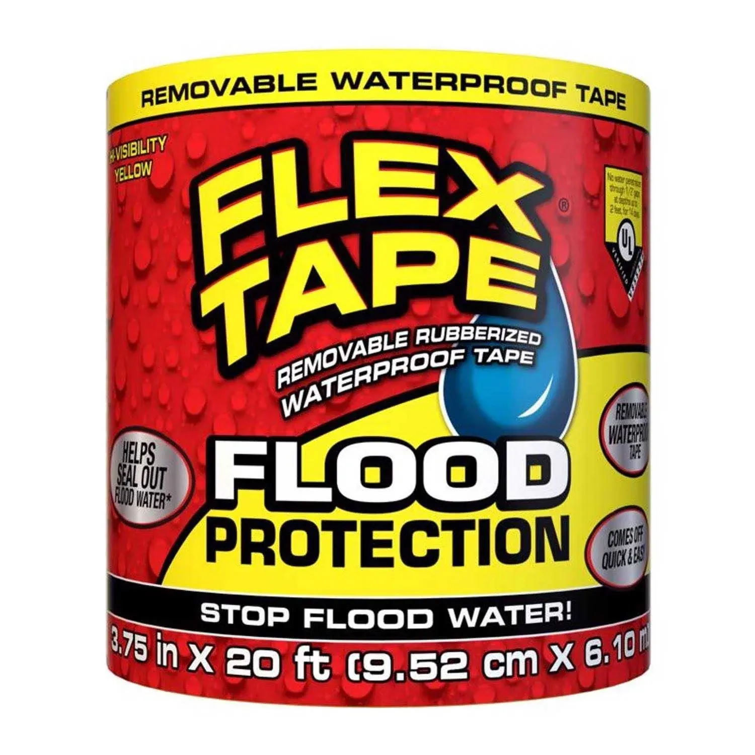 Flex Tape Flood Protection Yellow Waterproof Rubberized Duct Tape 3.75-in x 20-ft