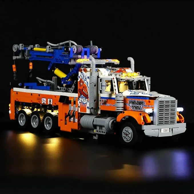 LEGO Technic Heavy-Duty Tow Truck 42128 with Crane Toy Model Building Set, Engineering for Kids Series