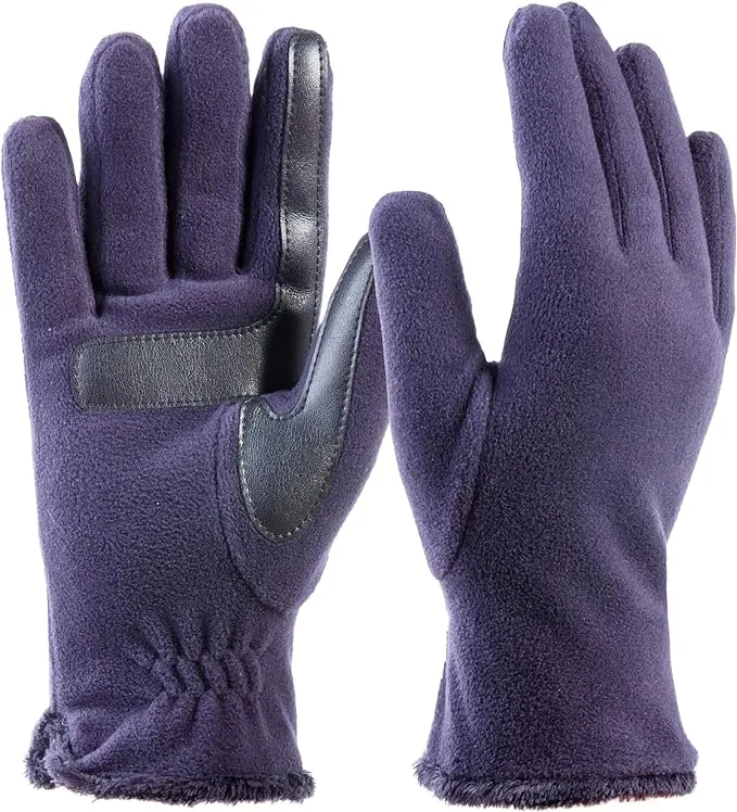 isotoner Womens Recycled Stretch Fleece Gloves with Microluxe and Smart Touch...