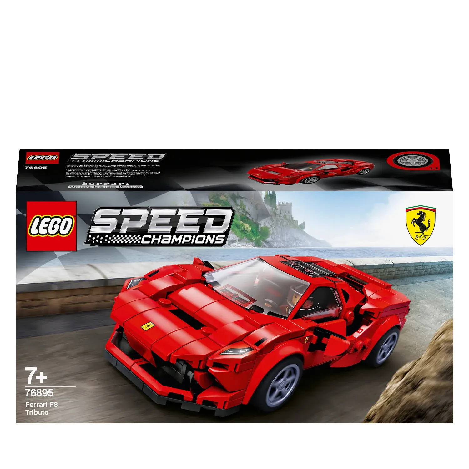 LEGO Speed Champions Ferrari F8 Tributo (76895) Red Race Car 275 pcs SEALED