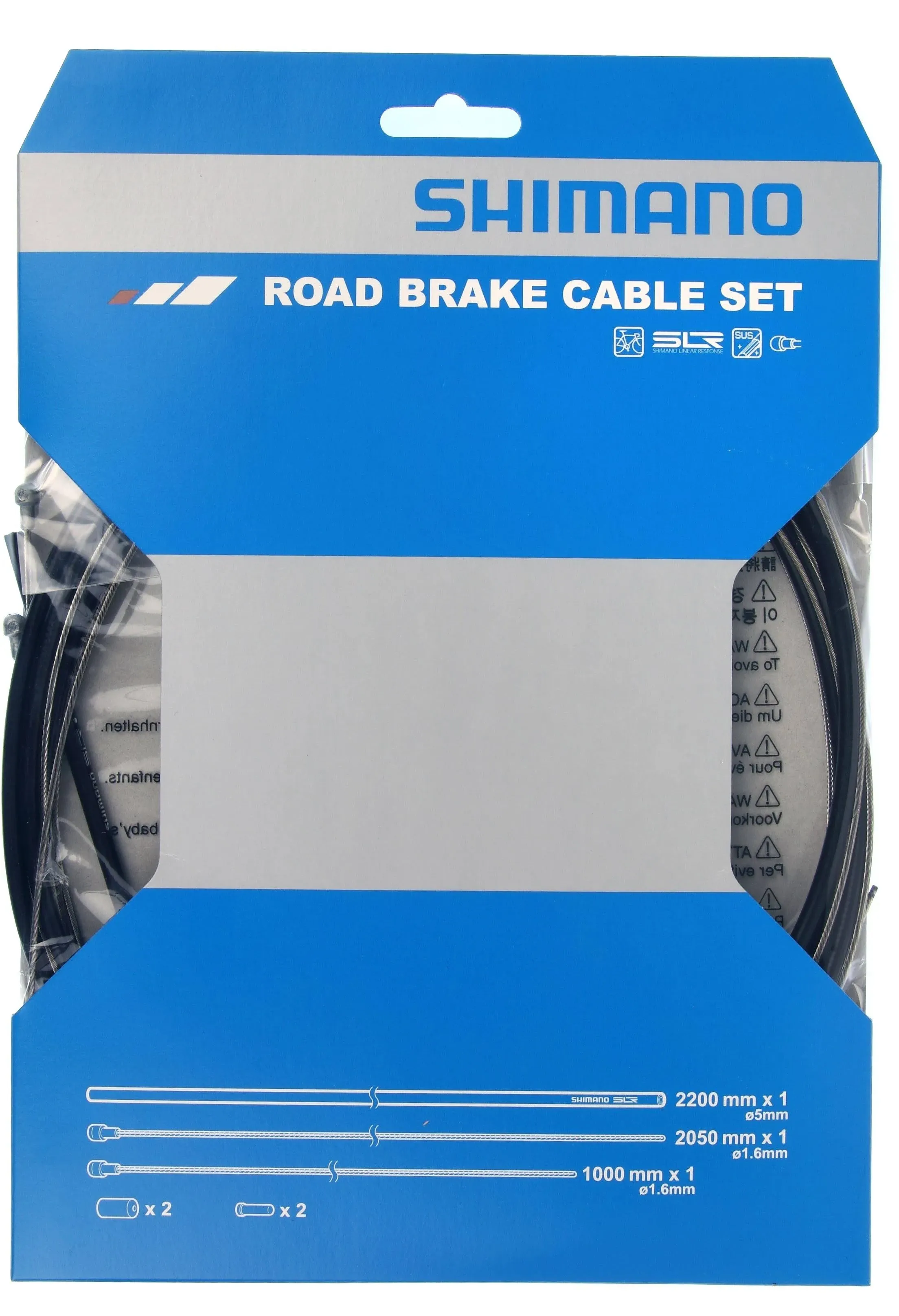 Sheathed steel road brake cable set with cable ends Shimano SUS/SLR