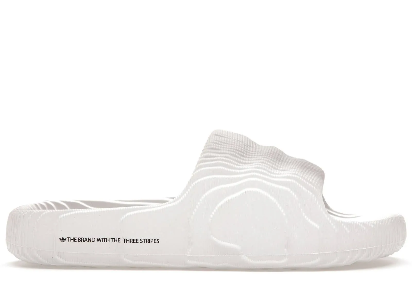 adidas Adilette Sport Slide Sandal in White/White/Black