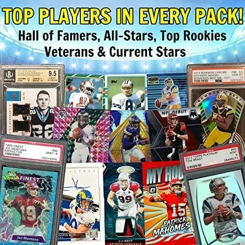 Collectors Summit NFL Football Card Graded Mystery Pack | Contains 3 Cards | 1 Graded PSA or BGS Card | 1 Auto or Mem | 1 RC,