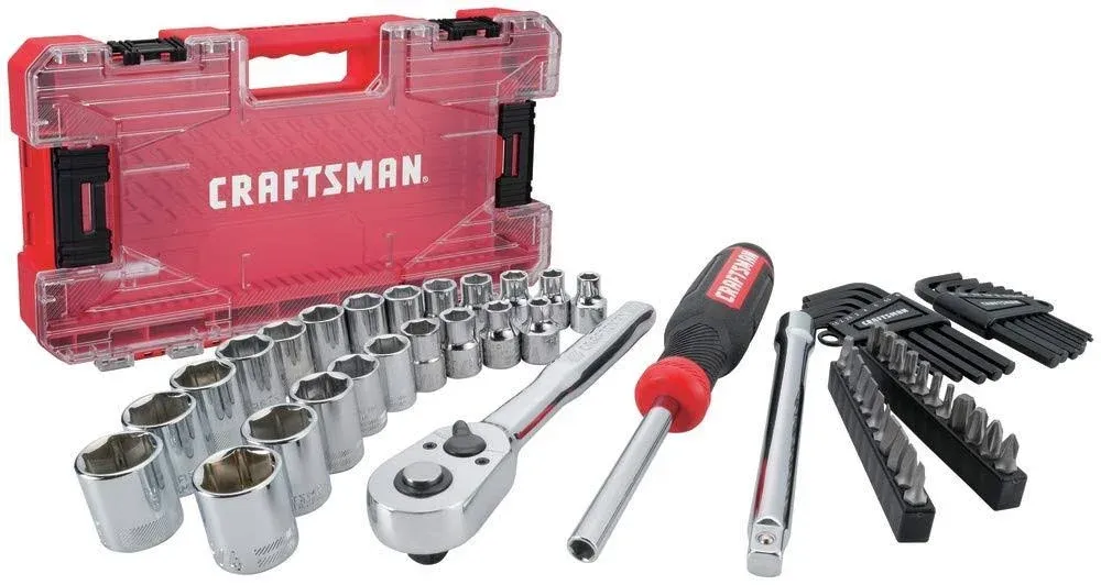 Craftsman 63-Piece Standard and Metric Combination Chrome Mechanics Tool Set NEW