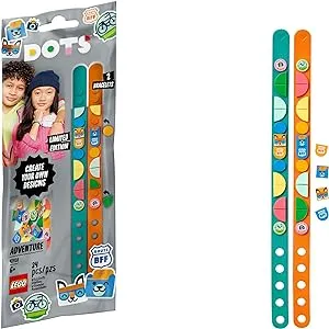 LEGO DOTS Adventure Bracelets 41918 Top DIY Craft Bracelet Toy Kit for Kids, New 2021 (34 Pieces)