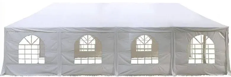 40&#039;x20&#039; PE Frame Tent Canopy White - Storage Bags Included