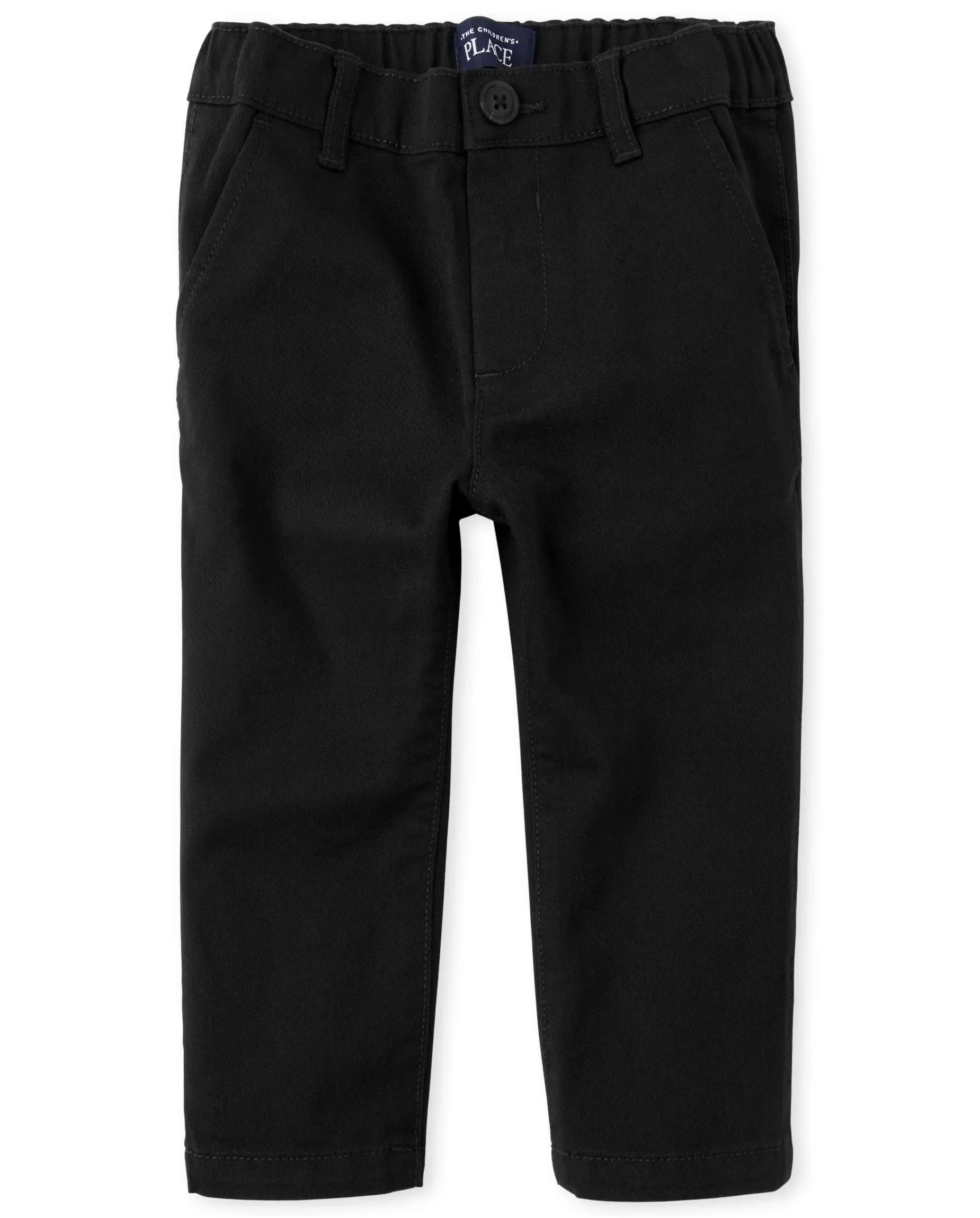 The Children's Place Baby and Toddler Boys Uniform Stretch Skinny Chino Pants | Size 2T | Black | Cotton/Spandex