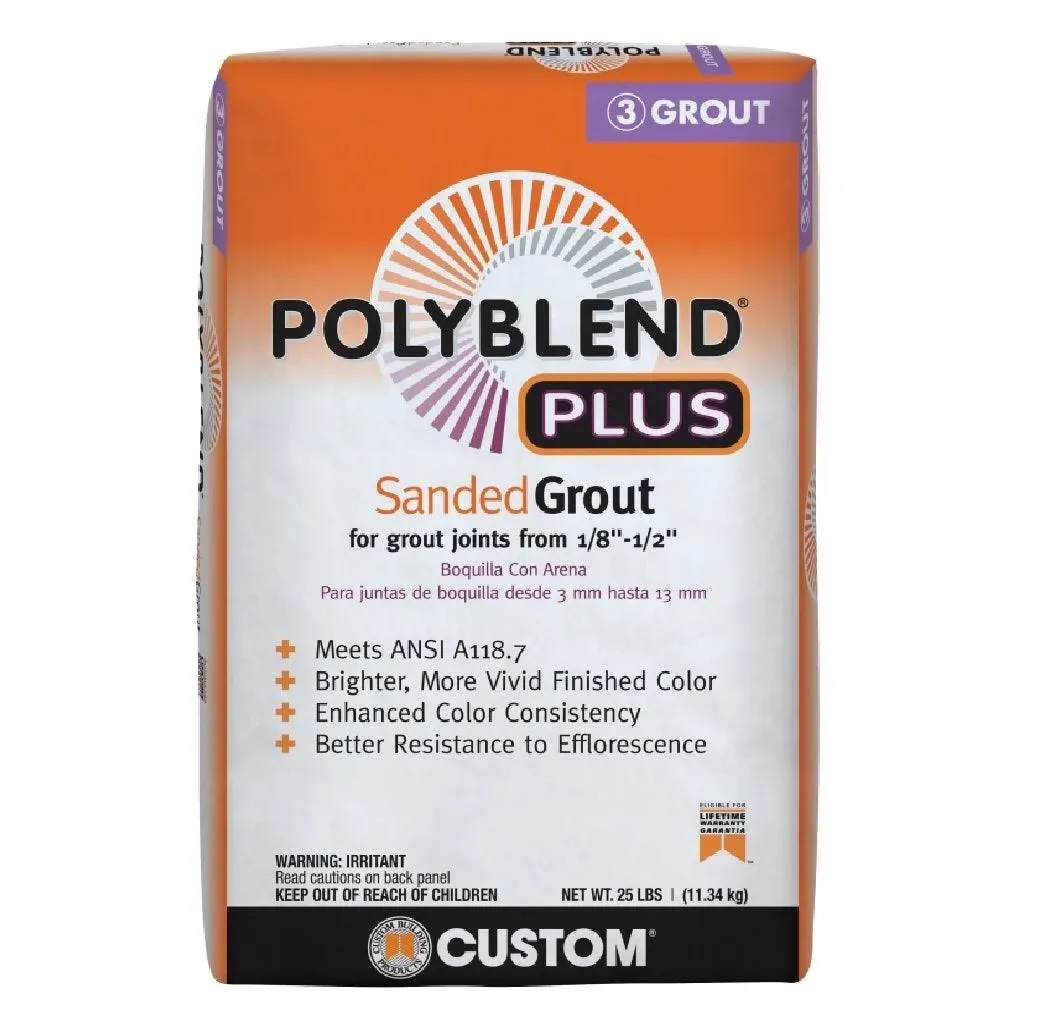 Polyblend Plus Sanded Grout, Bone, 25 lb