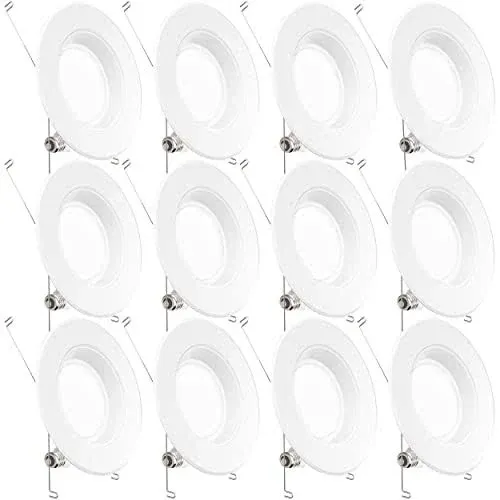 Sunco 12 Pack LED Recessed Lighting 6 Inch, 5000K Daylight, Dimmable Can Lights, Baffle Trim, 13W=120W, 965 LM, Damp Rated, Retrofit Installation - Energy Star