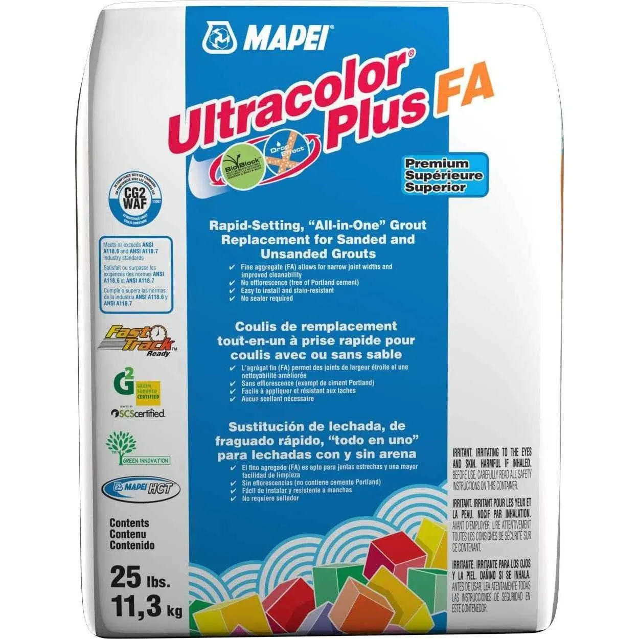 Mapei Ultracolor Plus Fa 25-lb White All-in-One Sanded Grout