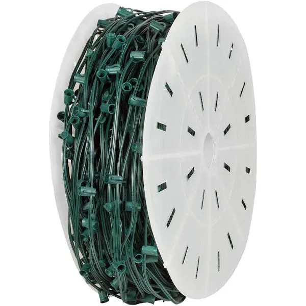 C9 Christmas Lights - 500' C9 Commercial Light Spool, SPT1W Green Wire, 12" Spacing - Christmas Lights, Etc