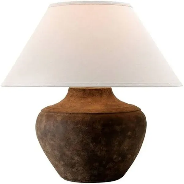 Troy Lighting Calabria 20.5-in Sienna 3-Way Table Lamp with Linen Shade