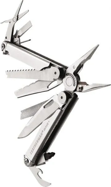 LEATHERMAN, Wave Plus Multitool with Premium Replaceable Wire Cutters, Spring-Action Scissors and Nylon Sheath, Stainless Steel