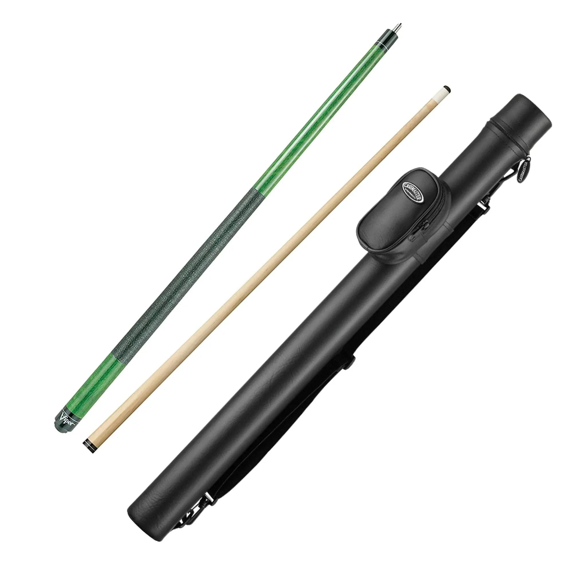 Viper by GLD Products Elite Series Green Wrapped Cue and Casemaster Q-Vault Supreme Black Cue Case, Muti