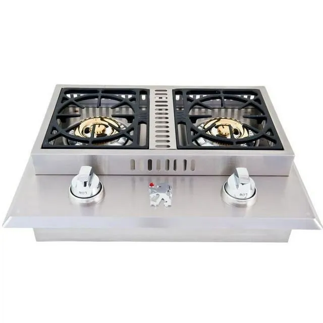 Lion Stainless Steel Drop In Propane Gas Double Side Burner