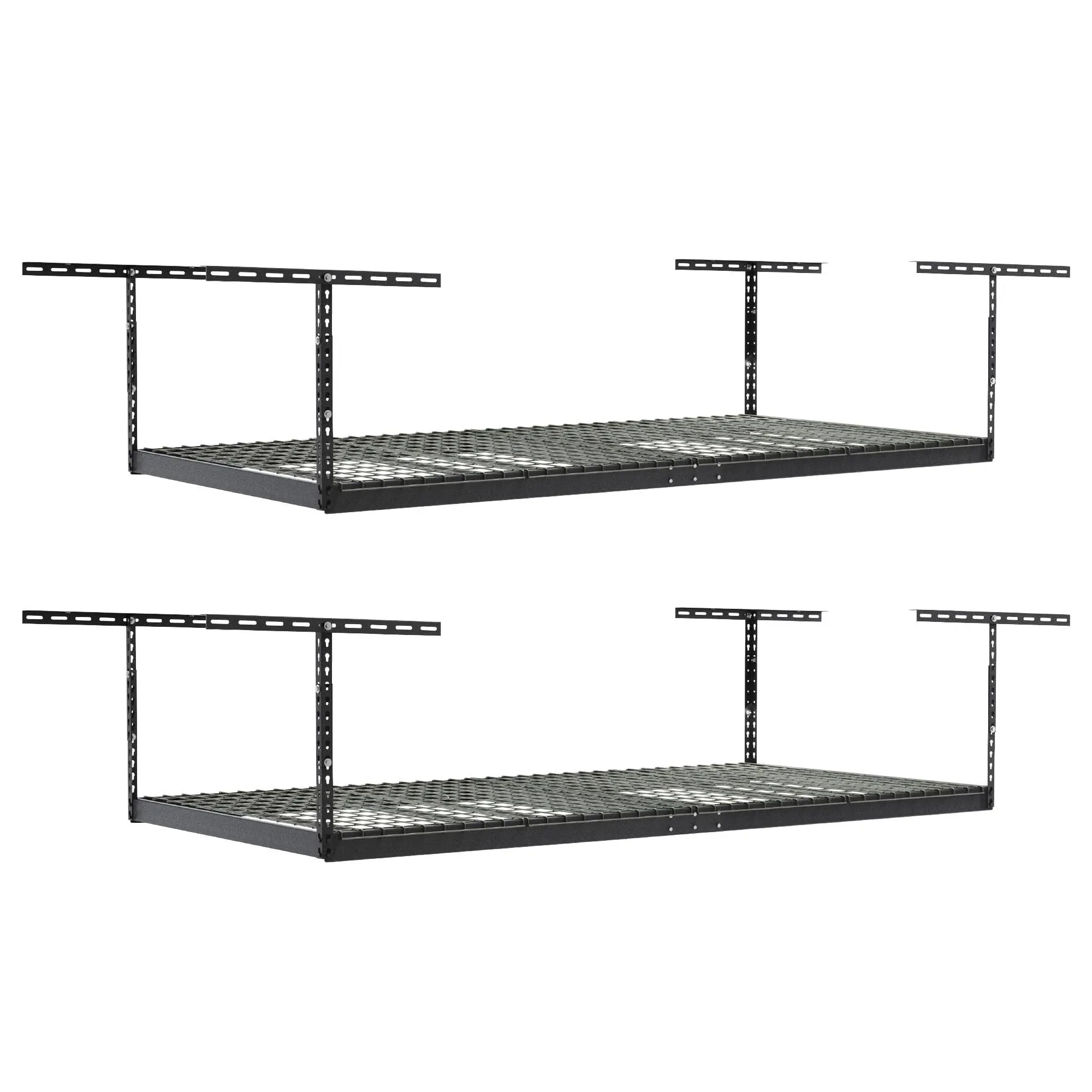 SafeRacks 4' x 8' Overhead Storage | 2 Rack Pack, Hammertone / 12" - 21"