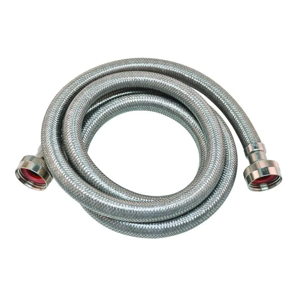 Eastman Washing Machine Connector 3/4 Inch FHT Connection 10 ft Braided Stainl