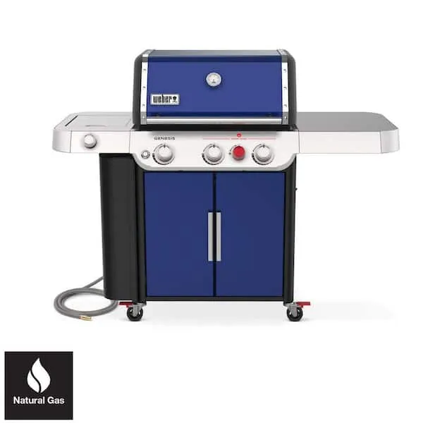 Weber Genesis E-335 Deep Ocean Blue 3-Burner Natural Gas Grill with 1 Side BurnerWeber Genesis E-335 Deep Ocean Blue 3-Burner Natural Gas Grill with 1 Side Burner