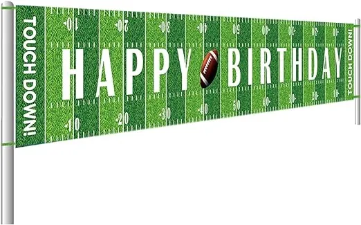 Colormoon Large Football Happy Birthday Party Banner