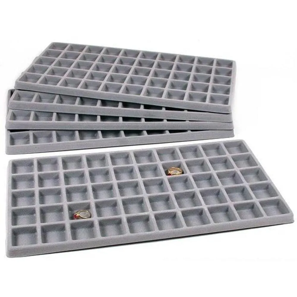 FindingKing 5 Gray 50 Slot Pendant Jewelry Showcase Display Tray Inserts