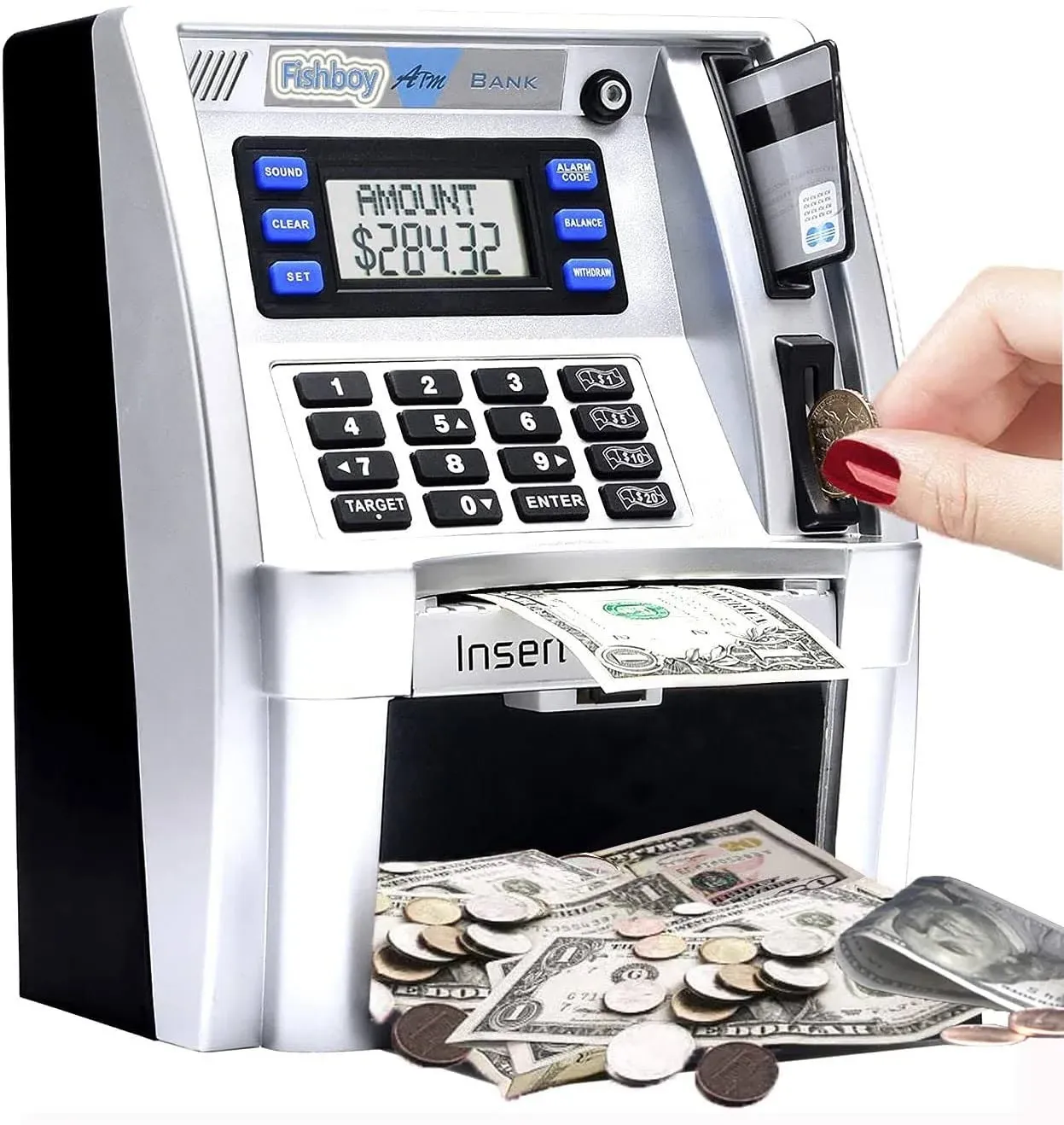 2022 Upgraded ATM Savings Piggy Bank Machine for Real Money for Kids with Debit ...