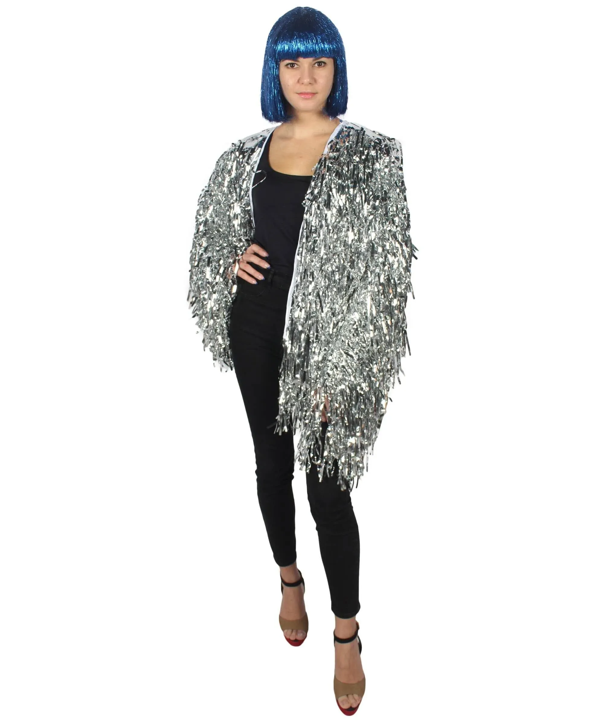 Hpo Unisex Festival Carnival Thick Tinsel Jacket with Loose Fit | Extra Dense ...