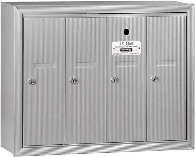 Aluminum Recessed-Mounted USPS Access Vertical Mailbox with 4 Door