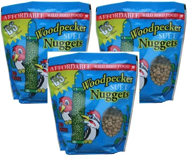 C and S Woodpecker Suet Nuggets (Pack of 3)