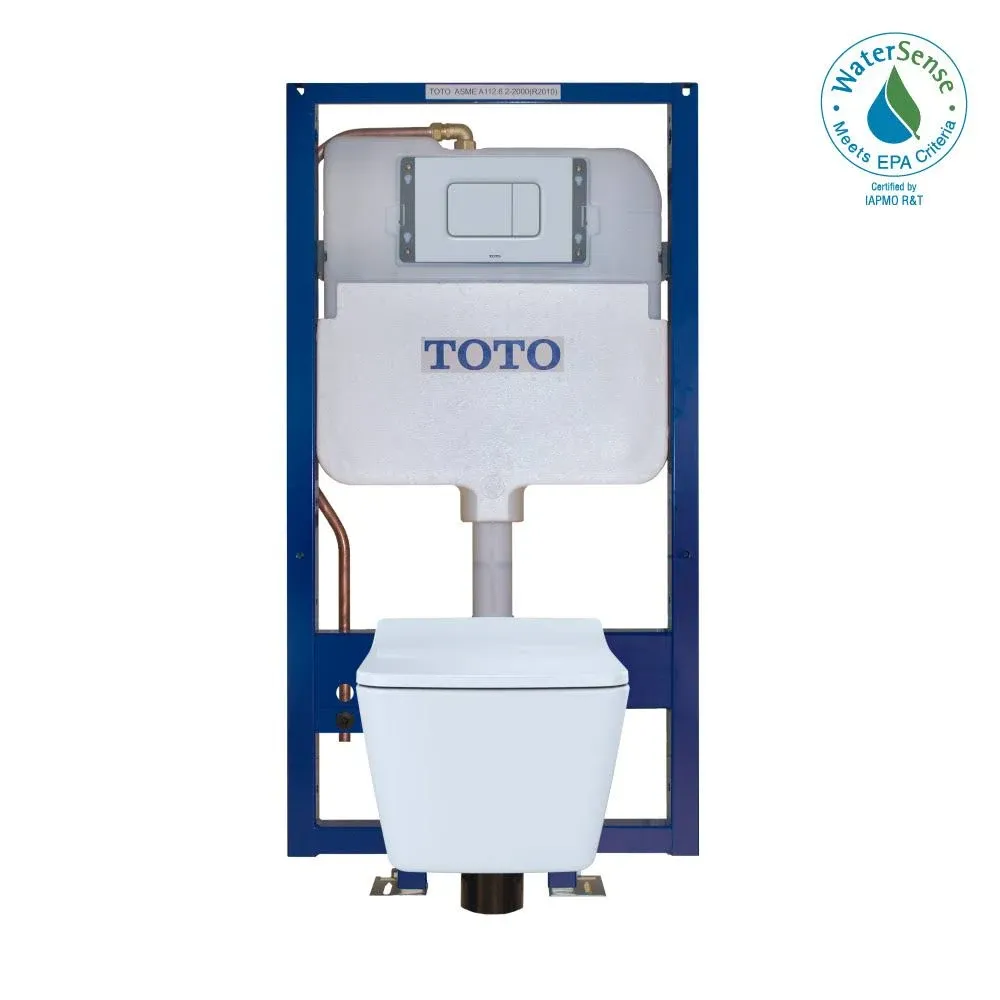 Toto SP Wall-Hung Square-shape Toilet and DuoFit In-Wall 1.28 and 0.9 GPF Dual ...