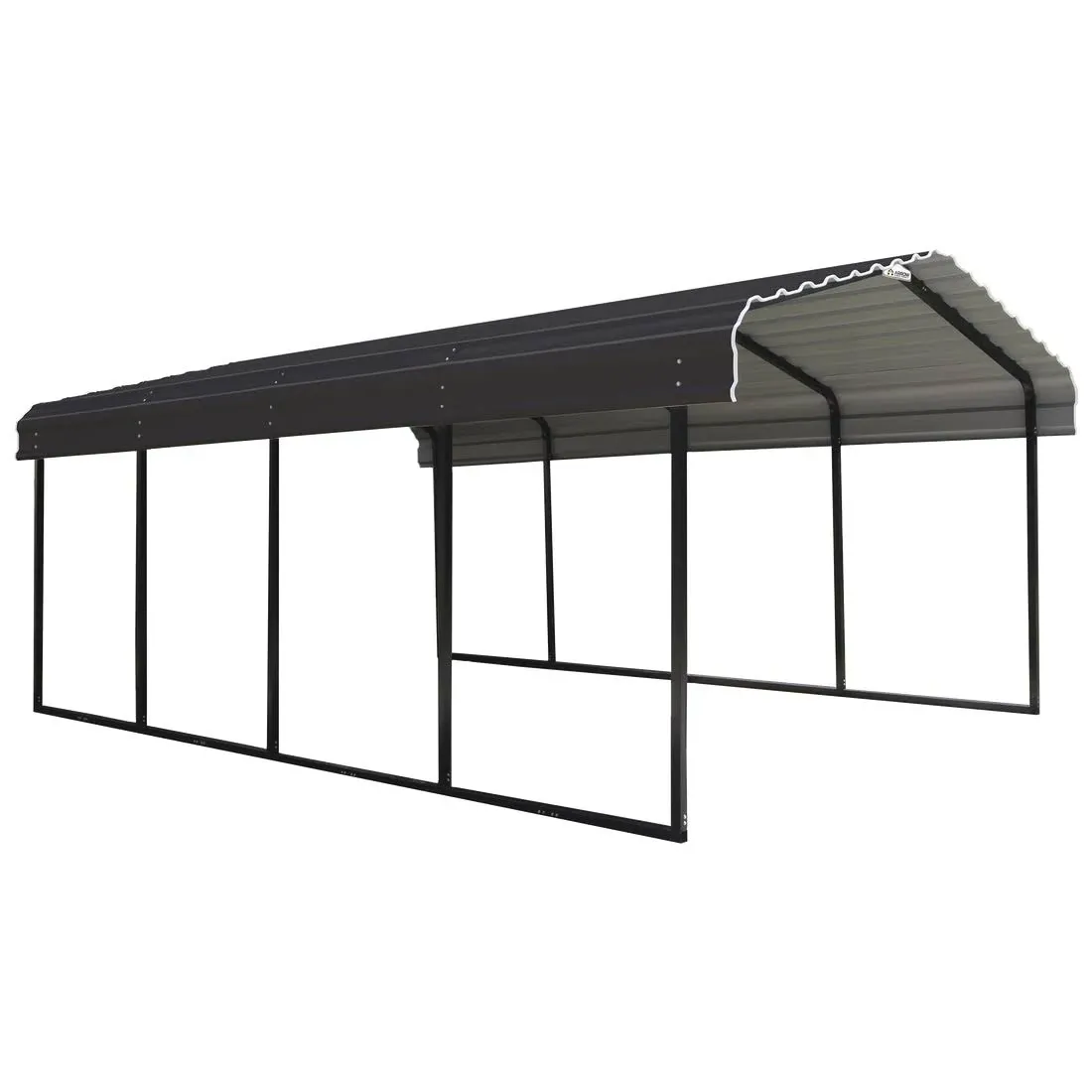 Arrow Steel Carport 12 x 20 x 7 ft. Charcoal