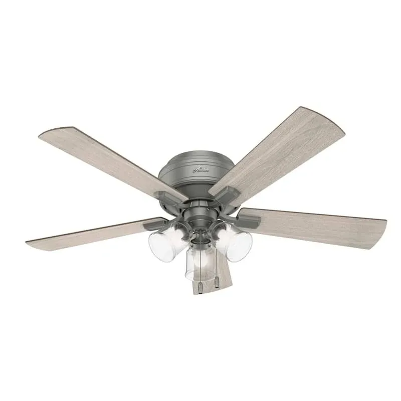 Hunter 54209 52 in. Crestfield Brushed Nickel Ceiling Fan with Light