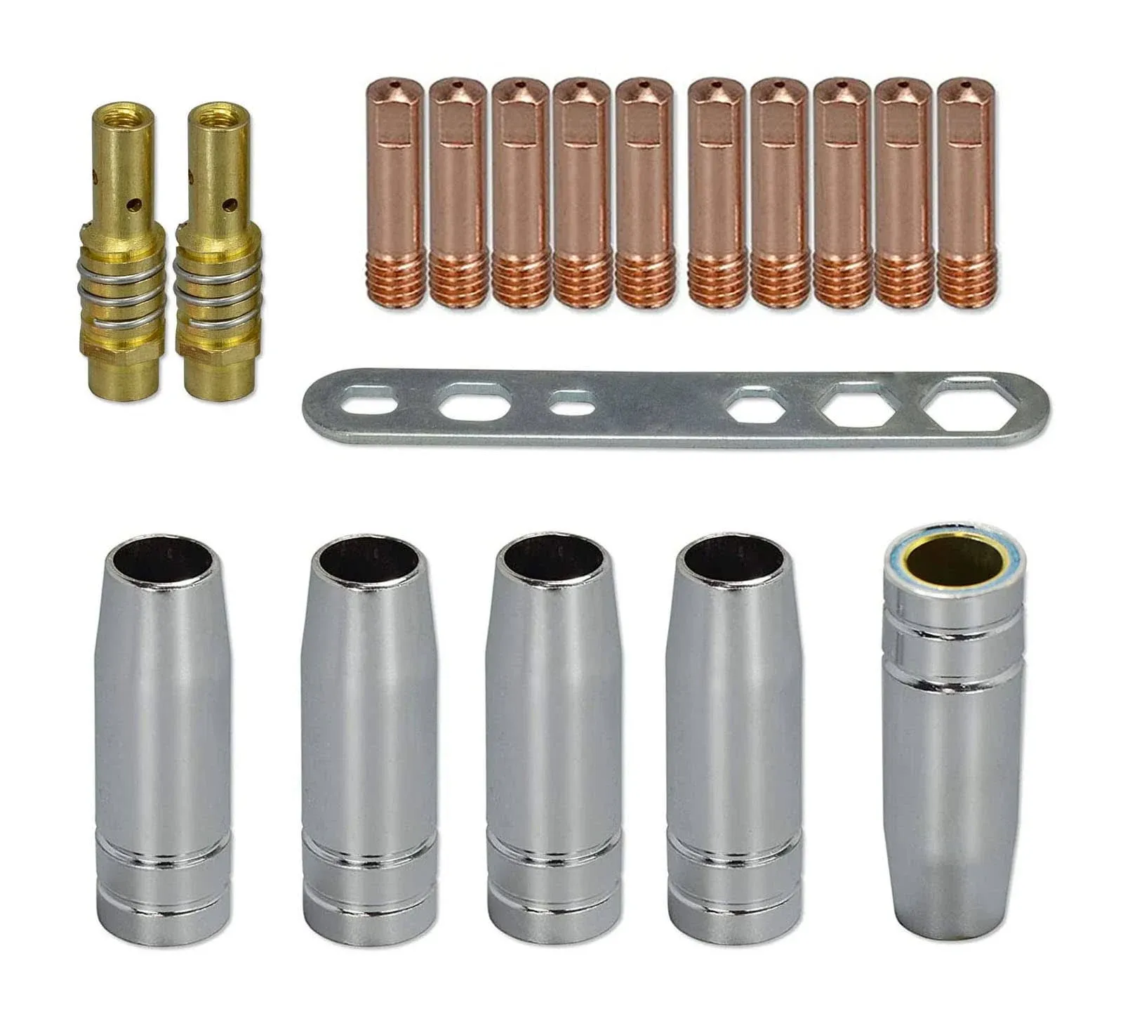 RIVERWELD Mb15 15ak Contact Tip .035" 0.9mm M6 & Tips Holder Difuser & Shield Cup ...