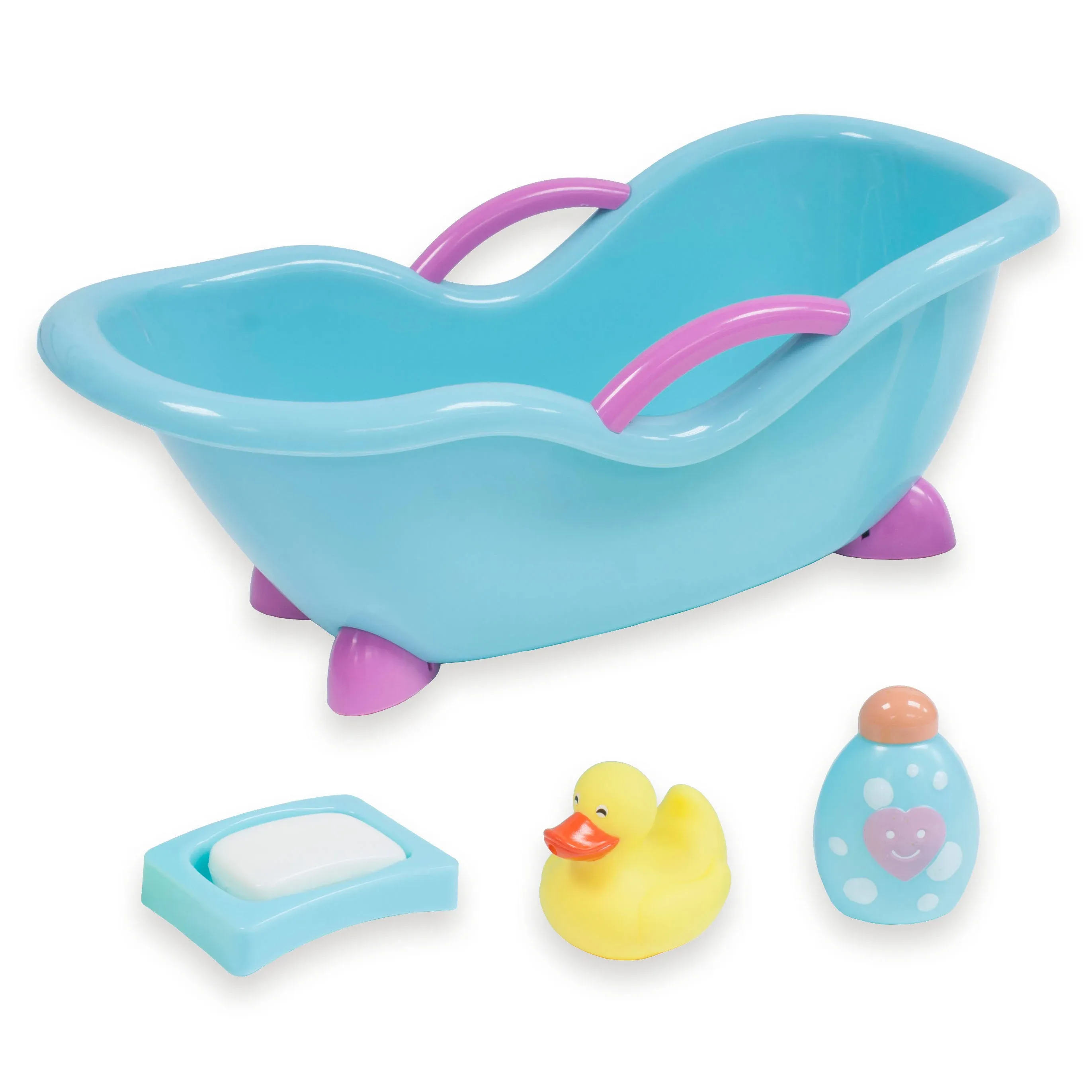 JC Toys 4-Piece Blue and Pink Baby Doll Bath Gift Set Fits Most Dolls Up to 11