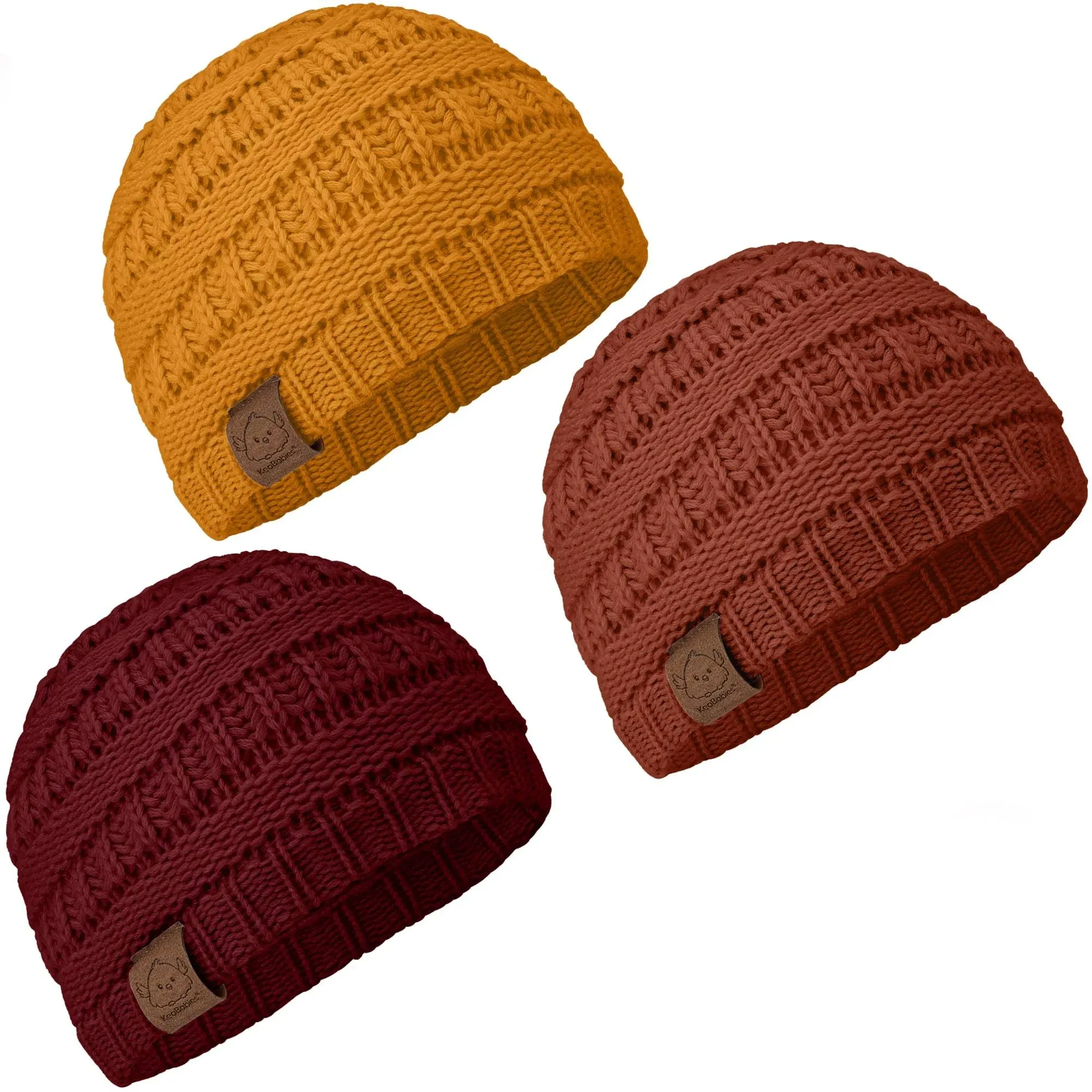 KeaBabies 3-Pack Warmzy Baby Beanies