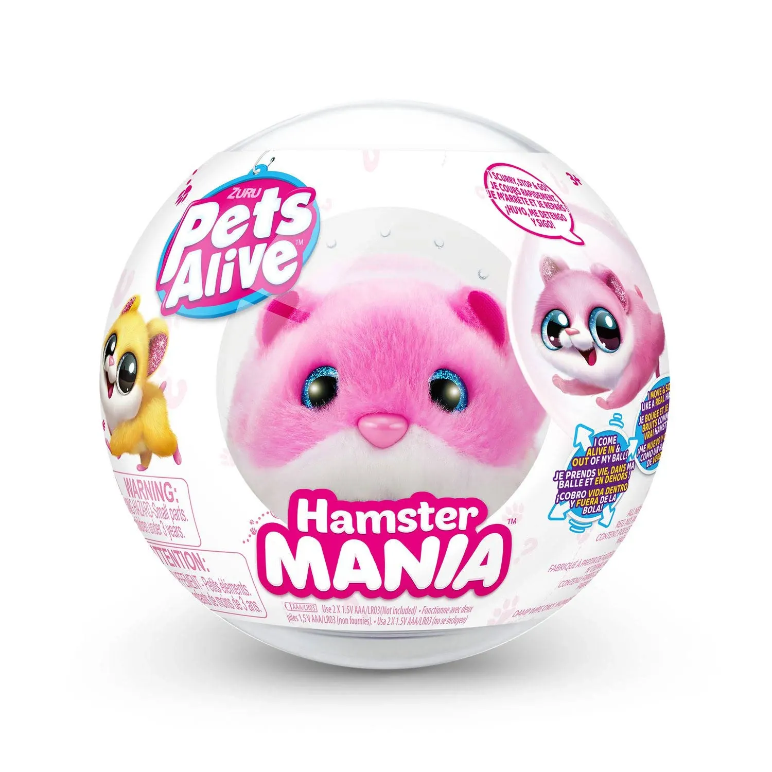 Pets Alive Hamstermania (Purple) by ZURU Hamster, Electronic Pet, 20+ Sounds Interactive, Hamster Ball Toy for Girls and Children