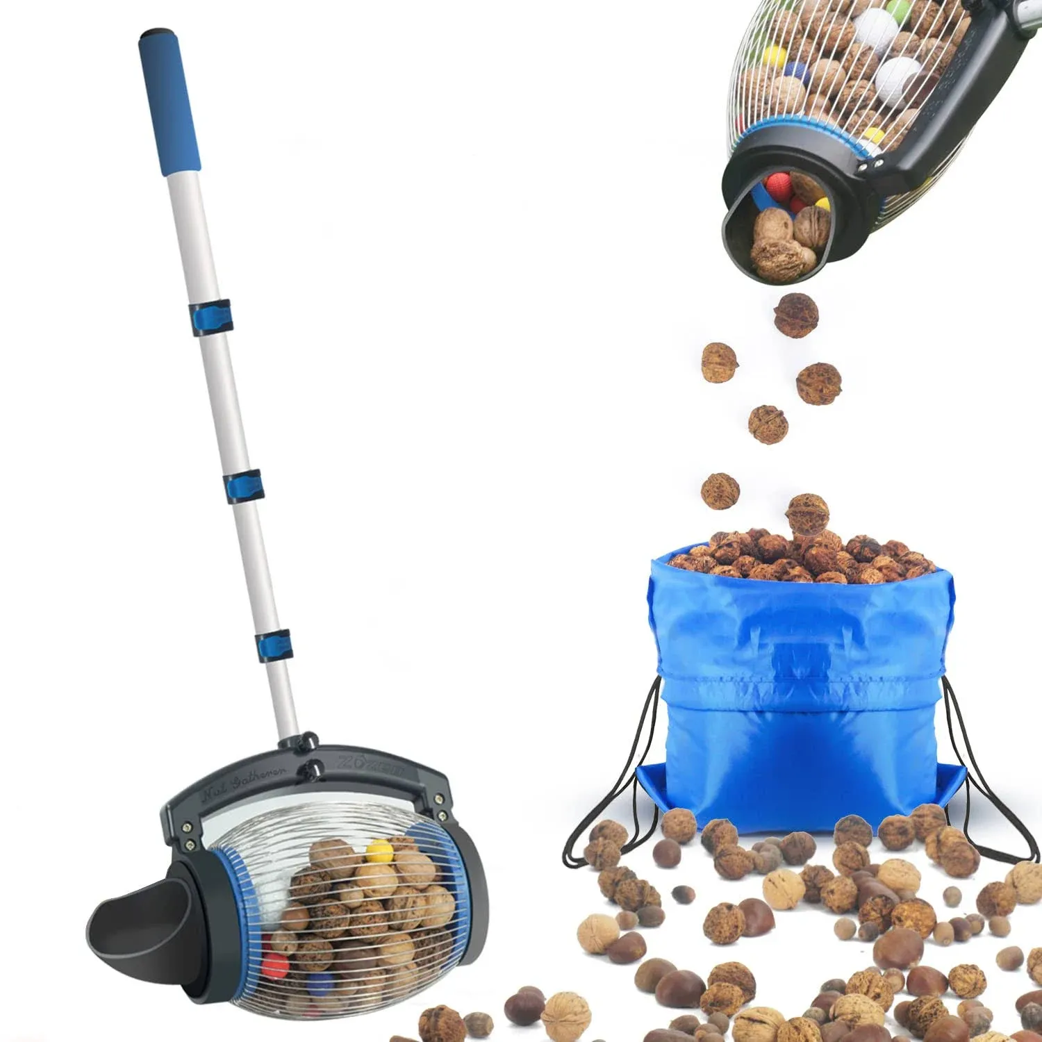 Zozen Nut Gatherer, Acorn Picker Upper - Directly Dump Outlet | Pecan Picker ...